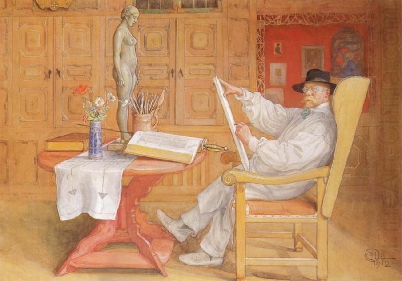 Carl Larsson self-portrait in the Studio china oil painting image